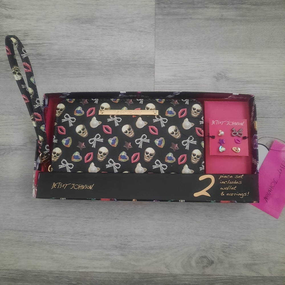 Betsey Johnson Wallet & Earrings